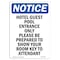 Signmission OSHA Notice Sign, 18" Height, Aluminum, Hotel Guest Pool Entrance Only Sign, Portrait OS-NS-A-1218-V-13538 - alternate 1